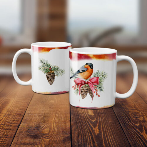 Christmas-Bird---2-Mugs-Stacked