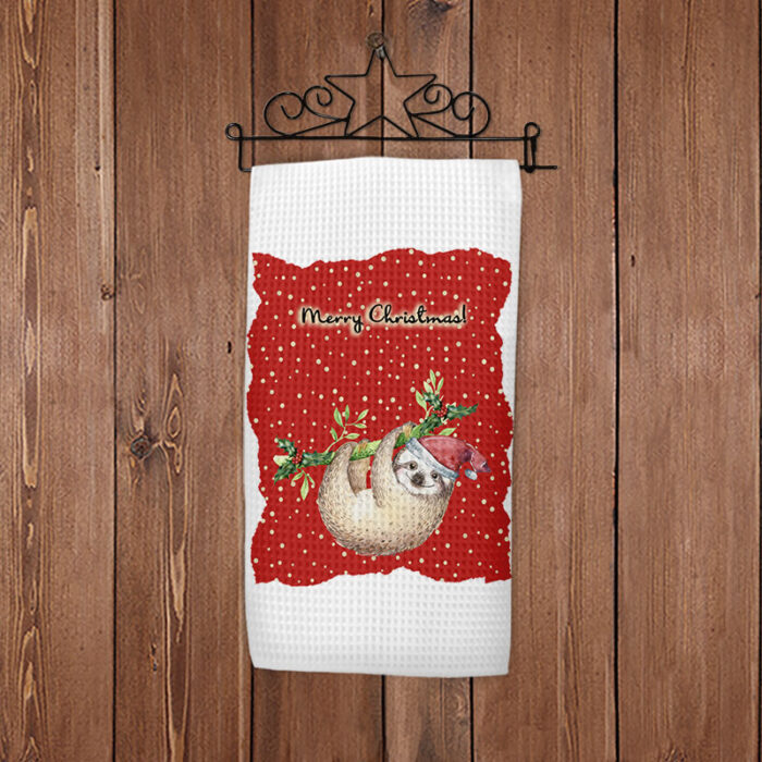 Christmas-SlothTeaTowelonStarHolder