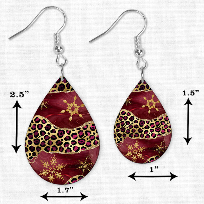 Burgundy-Christmas-Snowflake-Earrings-2-earring-sizes