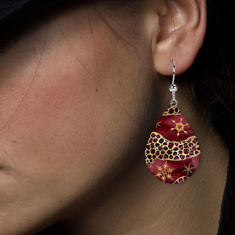 Burgundy-Christmas-Snowflake-Earrings-LG-TD-Model