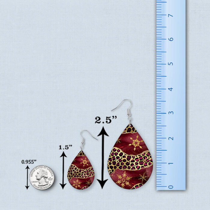 Burgundy-Christmas-Snowflake-Earrings-with-Ruler