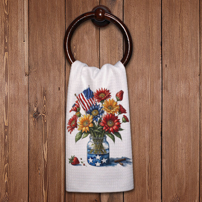 2023-Patriotic-Flowers-Jar-MF-Tea-Towel-WoodRing