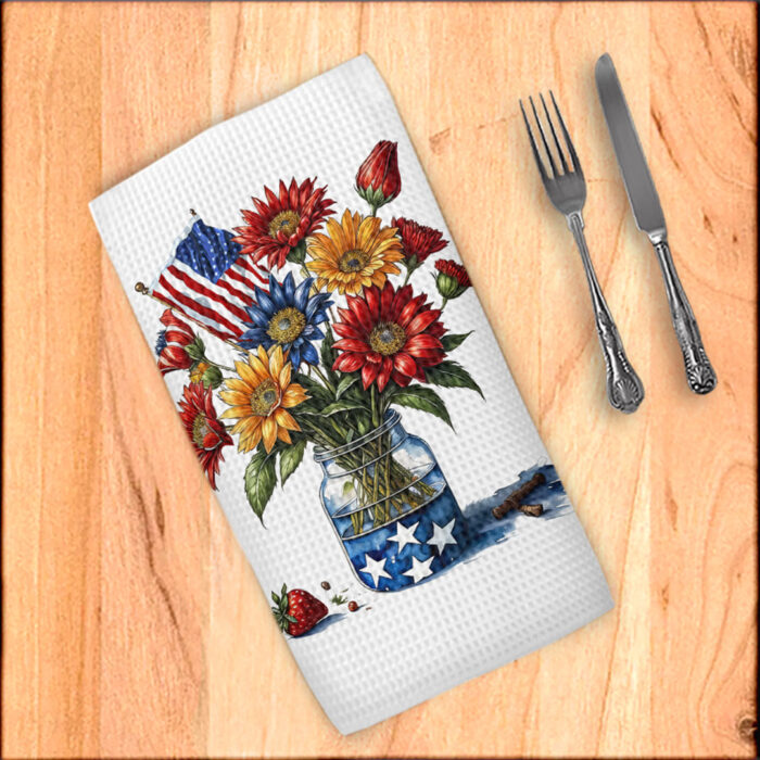 2023-Patriotic-Flowers-Jar-MF-Tea-Towels-with-utensils