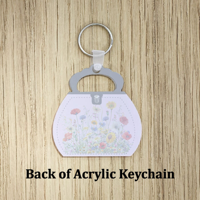Acrylic Pink keychain back