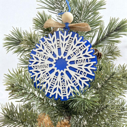 Blue Snowflake with 12 names